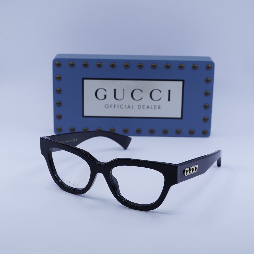 Gucci GG1837O 001 Cat Eye Eyeglasses - Shiny Black 51mm